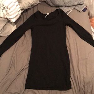 Plain Black Bodycon Long sleeve dress